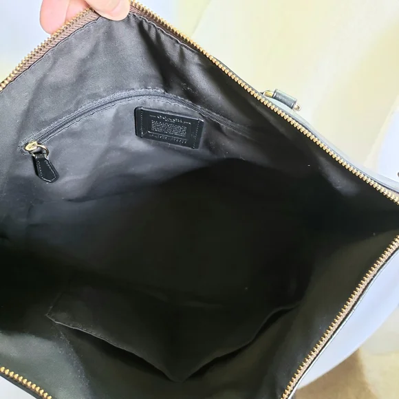 Coach Black Monogram Tote Bag with Gold Accents - Picture 3 of 5